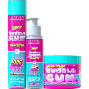 Glatten Bubble Gum - Kit Efeito Chiclete Trio (3 Produtos)
