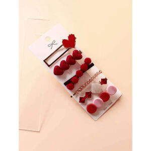 Nobrand - Kit Grampos de Cabelo Corações Multicor (6 Peças)