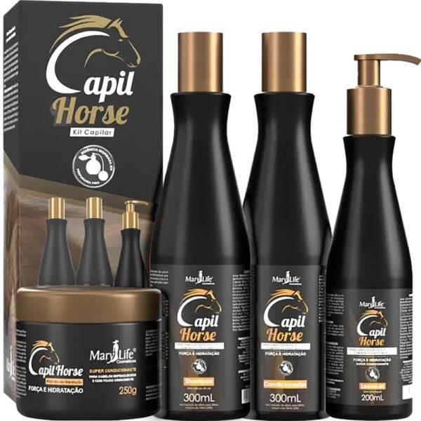 Mary Life Capil Horse - Kit Força e Hidratação Capilar (4 Produtos)