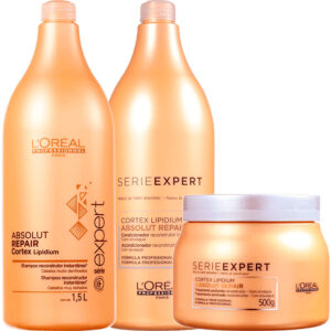 L'Oréal Professionnel Absolut Repair Cortex Lipidium - Kit de Reconstrução Trio Salão (3 Produtos)