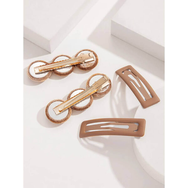 Nobrand - Kit Grampos de Cabelo Geométricos Nude (4 Peças) - Imagem 5