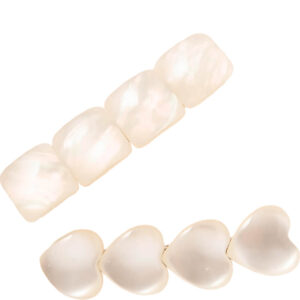 Nobrand - Kit Grampos de Cabelo Quadrado e Coração Branco (2 Peças)