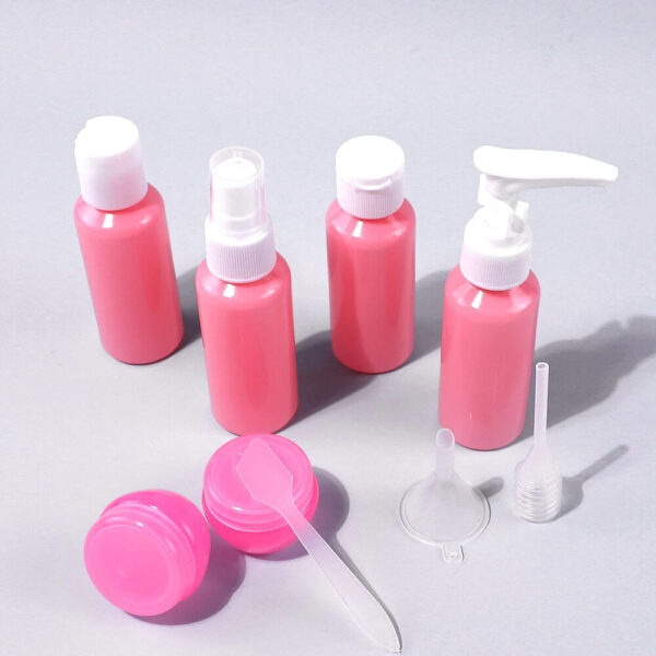 Nobrand - Kit Viagem Frascos Diversos Rosa com Branco (6 Peças) - Imagem 2