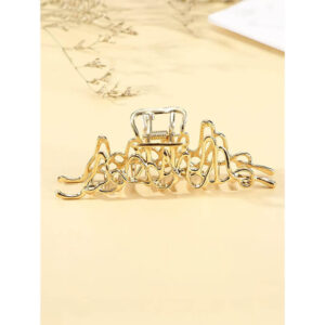 Nobrand - Presilha Piranha de Cabelo Metal Mesh Dourada