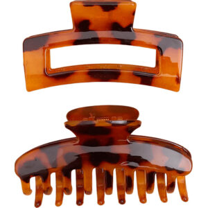 Nobrand - Kit Presilhas Piranhas de Cabelo Oncinha Marrom (2 Peças)