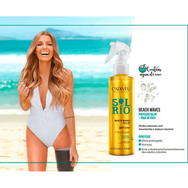 Cadiveu Sol do Rio - Spray Texturizador Protetor Solar Beach Waves 215ml - Imagem 5