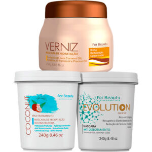 For Beauty - Kit Cronograma Restauração Anti Desbotamento (3 Produtos)