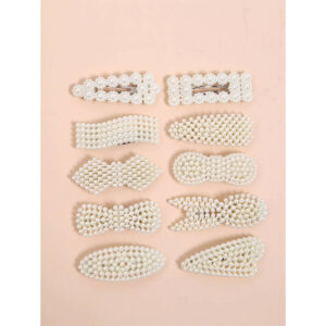 Nobrand - Kit Grampos de Cabelo Pérola Artificial Branco (10 Peças)
