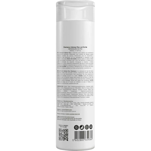 Let Me Be Intense Max - Shampoo de Reparação e Reposição Lipídica 240ml - Imagem 2