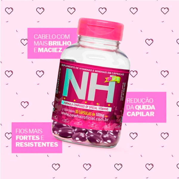 Belkit NH New Hair - Cápsulas Crescimento Capilar Pele Unhas 30 dias - Imagem 3