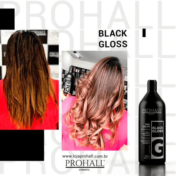 Prohall Pro Color - Máscara Black Gloss Efeito Loiro Cinza Platinum 500ml - Imagem 2