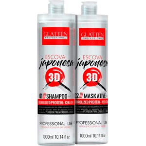 Glatten Japonesa - Escova Inteligente 3D Queratina Hidrolisada 2x 1L