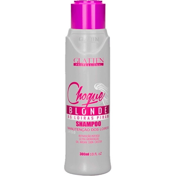 Glatten Choque Blonde - Shampoo Desamarelador Manutenção dos Loiros 300ml