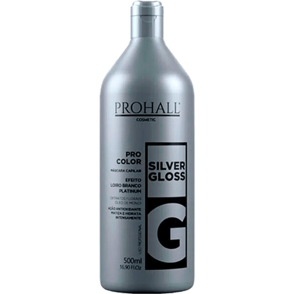 Prohall Pro Color - Máscara Silver Gloss Efeito Loiro Branco Platinum 500ml