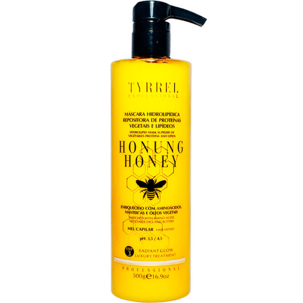 Tyrrel Honung Honey - Máscara Hidrolipídica Reposição de Proteínas Mel Capilar 500g