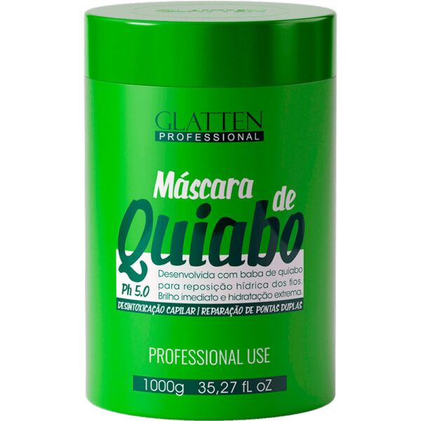 Glatten Quiabo - Máscara Desintoxicação Capilar 1kg