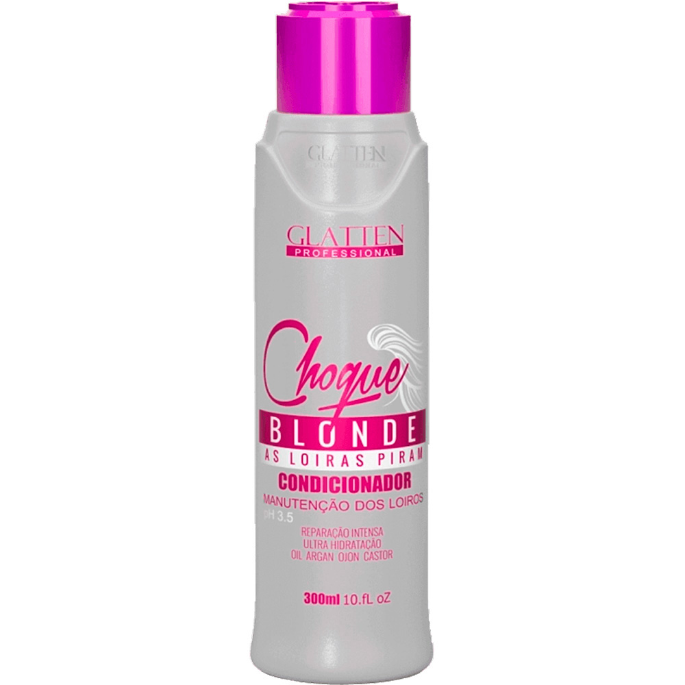 Glatten Choque Blonde - Condicionador Desamarelador Manutenção dos Loiros 300ml