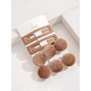 Nobrand - Kit Grampos de Cabelo Geométricos Nude (4 Peças)