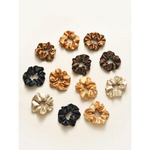 Nobrand - Kit Scrunchie Xuxinha de Cetim Liso Multicor (12 Peças)