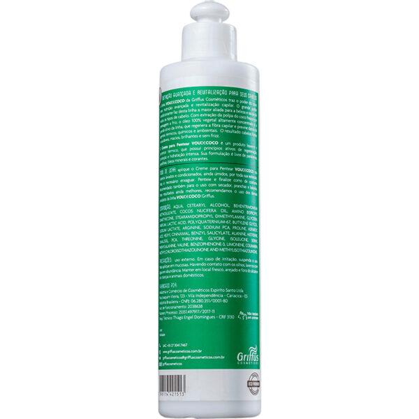 Griffus Vou de Coco - Creme de Pentear Protetor Térmico 420ml - Imagem 2