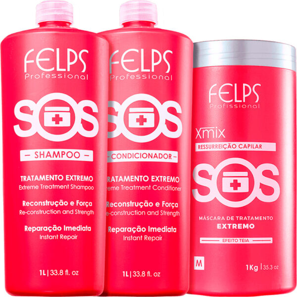 Felps SOS - Kit Tratamento Extremo Tamanho Econômico Trio (3 Produtos)