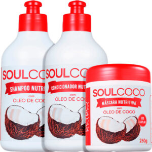 Retrô Soul Coco - Kit Nutritivo Óleo de Coco Tratamento (3 Produtos)