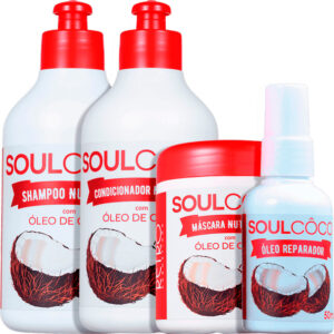 Retrô Soul Coco - Kit Nutritivo Óleo de Coco Completo (4 Produtos)