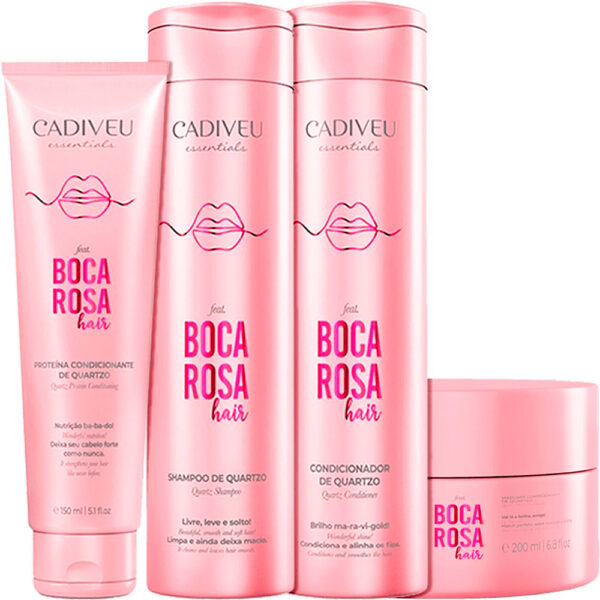 Cadiveu Boca Rosa - Kit Cabelo Forte e Poderoso Tratamento (4 Produtos)