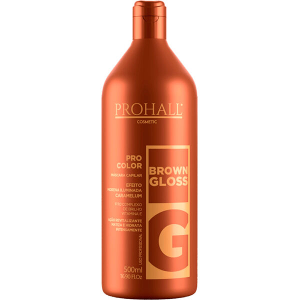 Prohall Pro Color - Máscara Brown Gloss Efeito Morena Iluminada 500ml