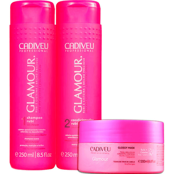Cadiveu Glamour - Kit Rubi Glossy (3 Produtos)