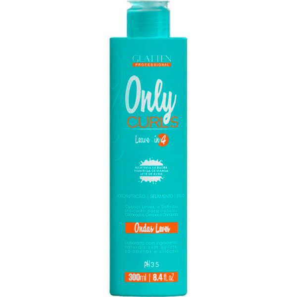 Glatten Only Curls - Leave-in Cachos Hidronutrição Selamento e Brilho 300ml