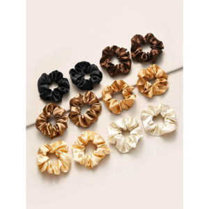 Nobrand - Kit Scrunchie Xuxinha de Cetim Liso Multicor (12 Peças)