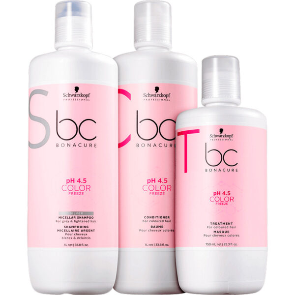 Schwarzkopf BC Bonacure Color Freeze - Kit Silver Trio Salão (3 Produtos)