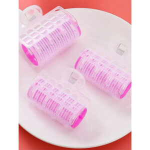 Nobrand - Kit Bobes de Cabelo com Velcro e Presilha Rosa (3 Peças)