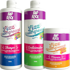Bad Rock Lizz Underground - Kit Efeito Liso Salão Trio (3 Produtos)