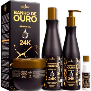 Mary Life Banho de Ouro - Kit Argan Oil 24K Brilho e Força Capilar (4 Produtos)