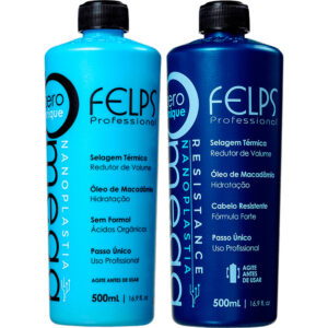 Felps Omega Zero Nanoplastia - Kit Escova Progressiva Unique Alisamento Sem Formol (2 Produtos)
