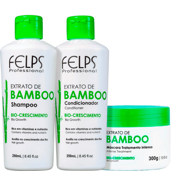 Felps Extrato de Bamboo - Kit Bio-Crescimento Hidratação (3 Produtos)