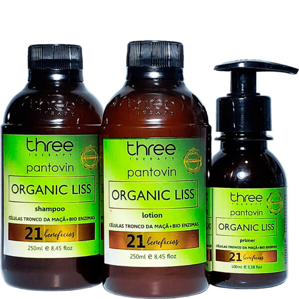 Three Therapy Pantovin Organic Liss - Kit de Realinhamento Efeito Liso (3 Produtos)