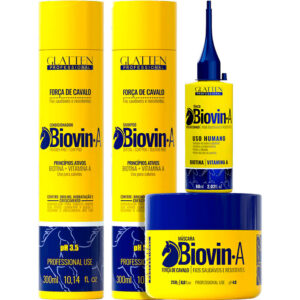 Glatten Biovin A - Kit de Crescimento Biotina + Vitamina A Completo (4 Produtos)