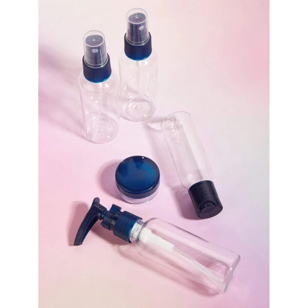 Nobrand - Kit Viagem Frascos Diversos Cristal com Azul (5 Peças) - Imagem 3