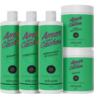 Hanova Amor por Cachos - Kit Cabelos Cacheados Completo (5 Produtos)