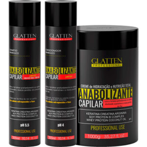 Glatten Anabolizante - Kit Hidratação e Nutrição Total Trio (3 Produtos)