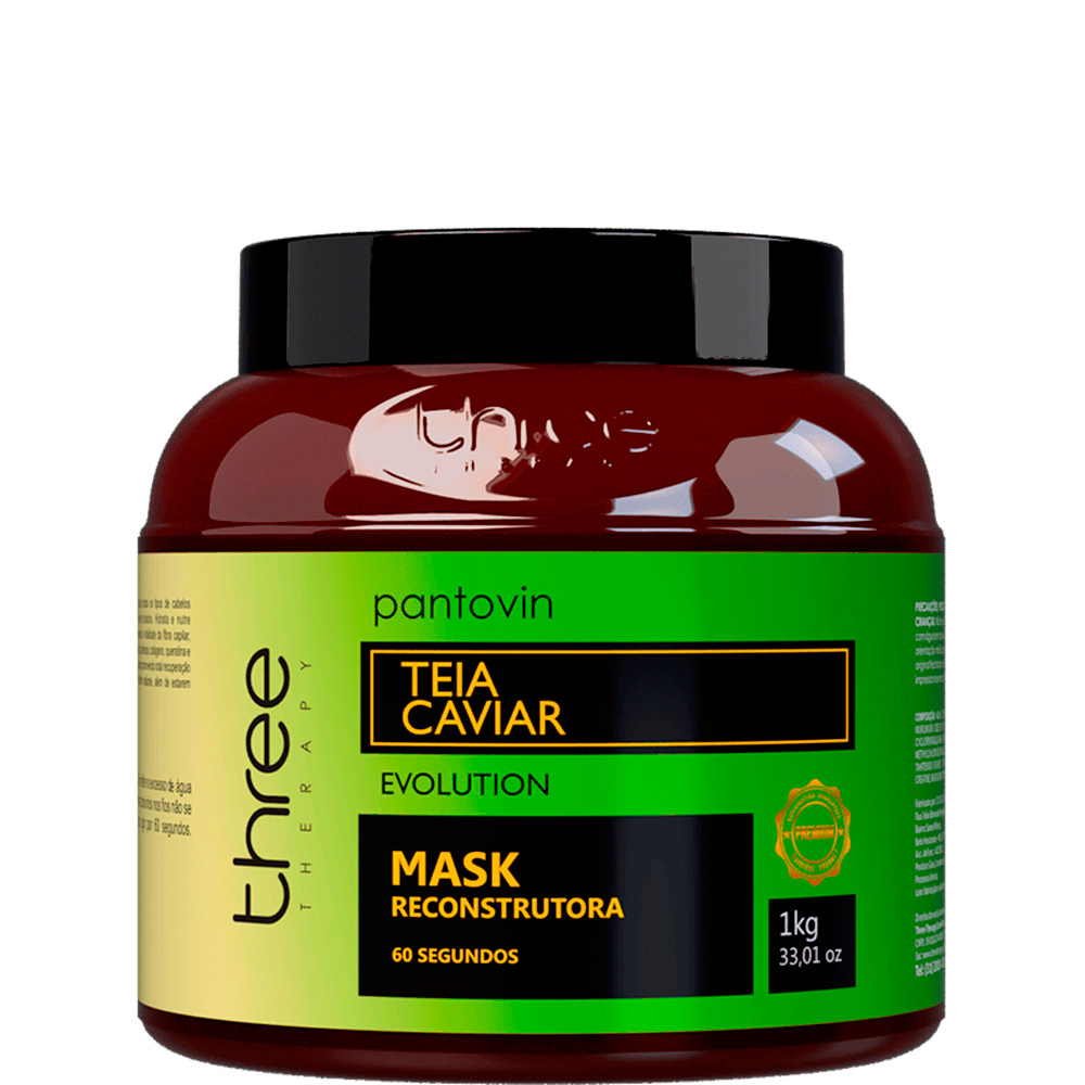 Three Therapy Pantovin Teia Caviar - Máscara Reconstrutora 60 segundos 1kg