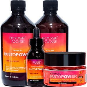 Boogie Oogie PantoPower - Kit Crescimento Capilar Multivitaminas Completo (4 Produtos)