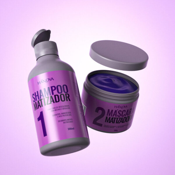 Hanova Matizador - Shampoo Clareador Efeito Platinado 300ml - Imagem 3