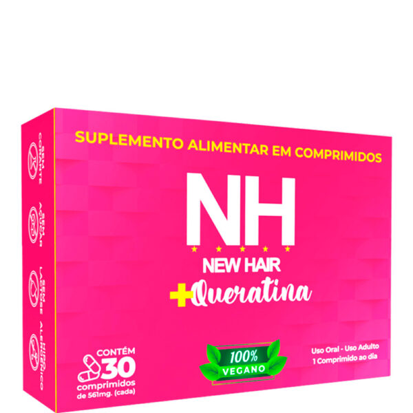 Belkit NH New Hair - Suplemento Alimentar + Queratina 100% Vegano (30 comprimidos)