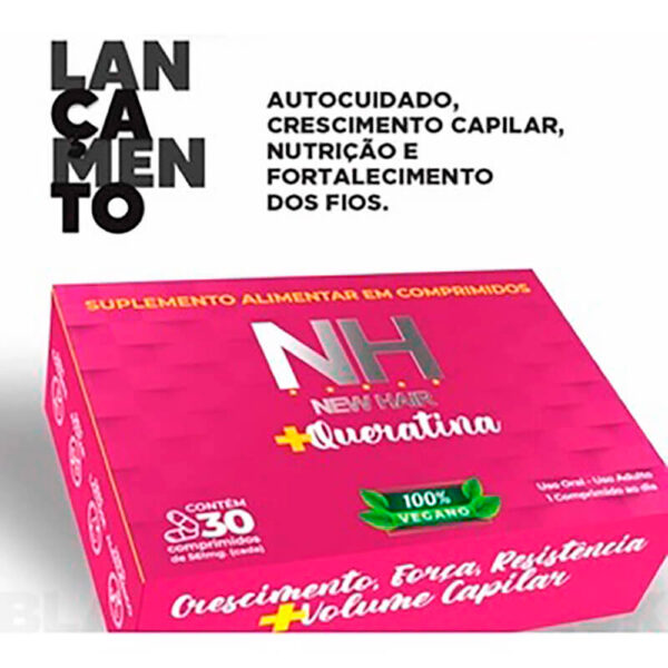 Belkit NH New Hair - Suplemento Alimentar + Queratina 100% Vegano (30 comprimidos) - Imagem 2