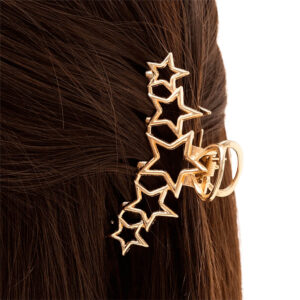 Nobrand - Presilha Piranha de Cabelo Metal Estrela Dourada