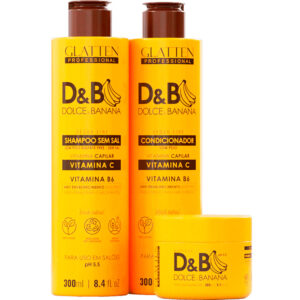 Glatten D&B Dolce Banana - Kit Vitamina Capilar Trio (3 Produtos)